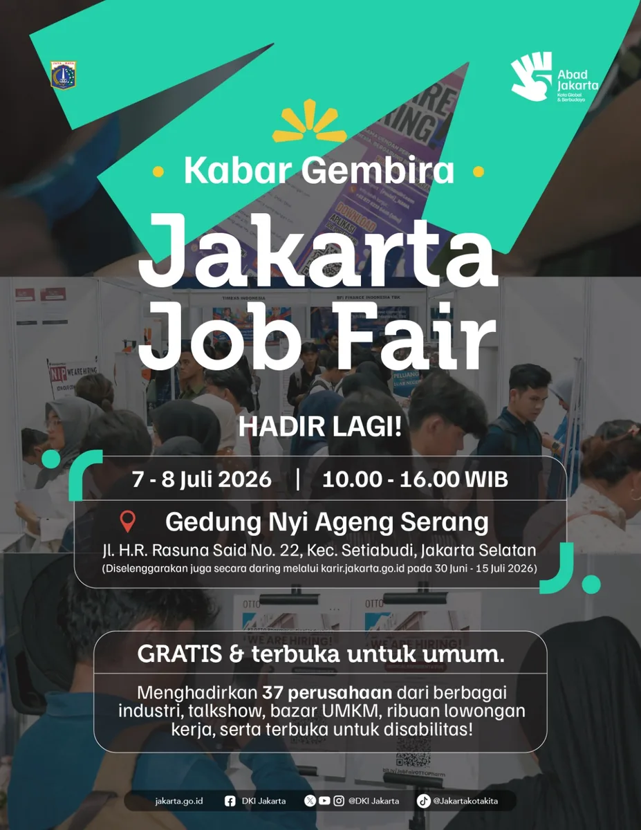 Job Fair Kabupaten Demak 2026 (Suku Dinas TKTE Wilayah Kabupaten Demak Barat) : 7-8 Juli 2026